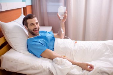 Male patient in hospital clipart