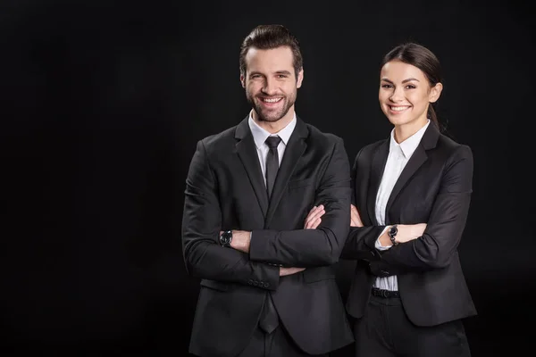 Jovens empresários sorridentes — Fotografia de Stock