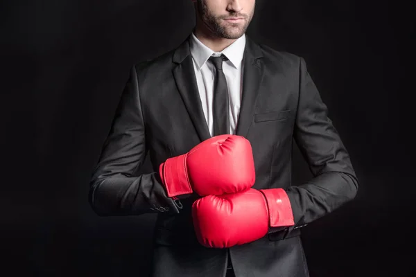 Geschäftsmann in Boxhandschuhen — Stockfoto