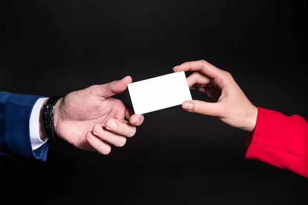 Hands holding blank card — Stock Photo, Image
