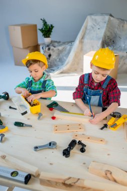 Little boys with tools