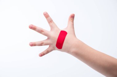 Red patch on hand  clipart