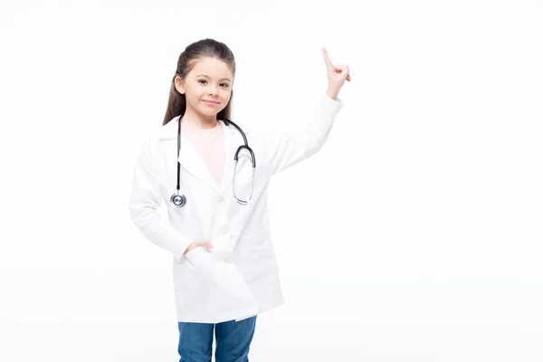 Dívka v kostýmu lékaře — Stock fotografie