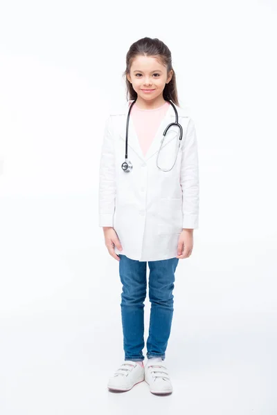 Dívka v kostýmu lékaře — Stock fotografie