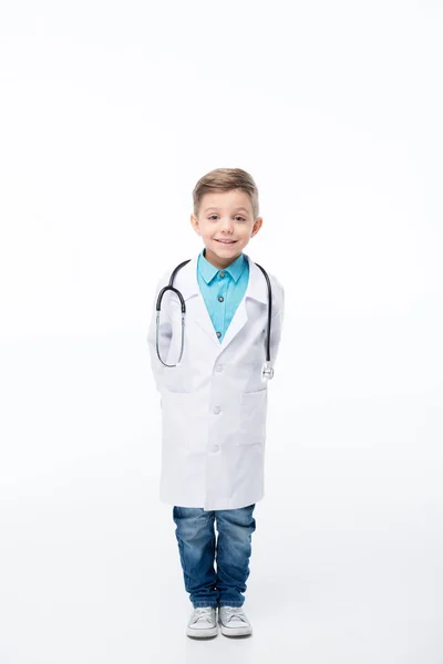 Junge im Arztkostüm Stockfoto