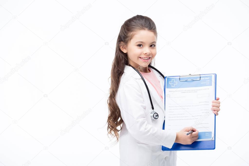 Girl in doctor costume
