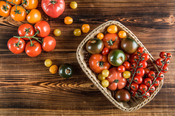 Fresh tomatoes in basket
