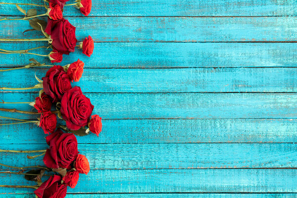 red roses on table