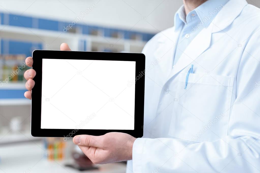 Doctor with digital tablet