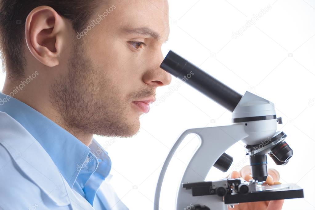 scientist analyzing test