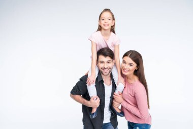 mutlu bir aile ile çocuk   