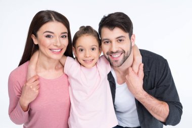 Happy family with one child    clipart