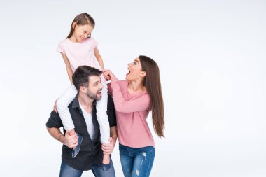 mutlu bir aile ile çocuk   