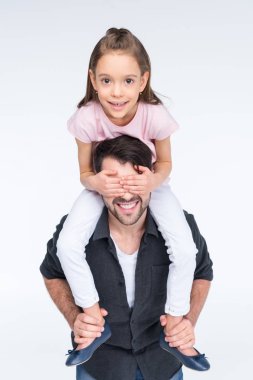 Happy father and daughter  clipart