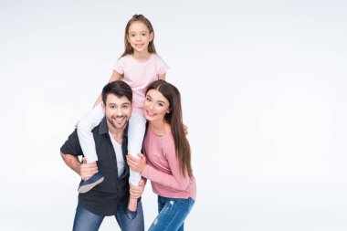 mutlu bir aile ile çocuk   
