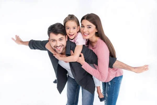 Familia feliz con un niño — Foto de Stock