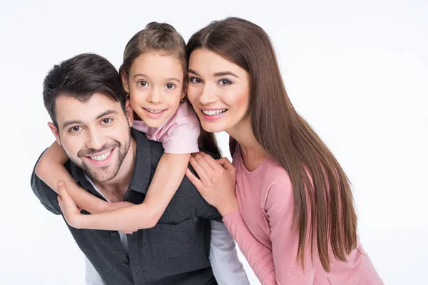 Szczęśliwa rodzina z jednym dzieckiem — Zdjęcie stockowe