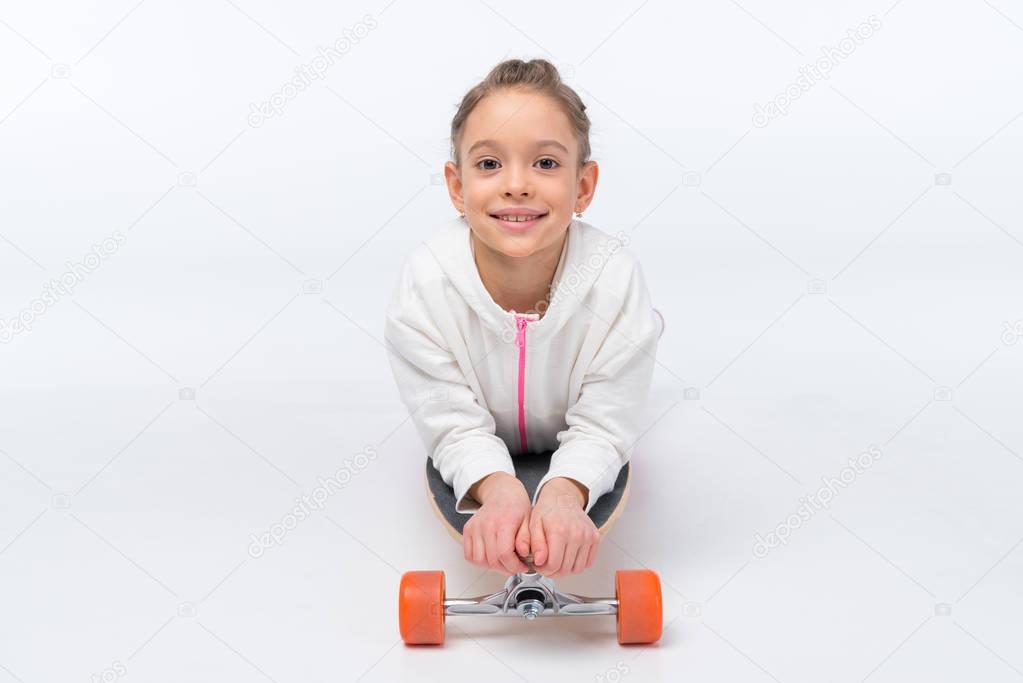 little girl with skateboard  