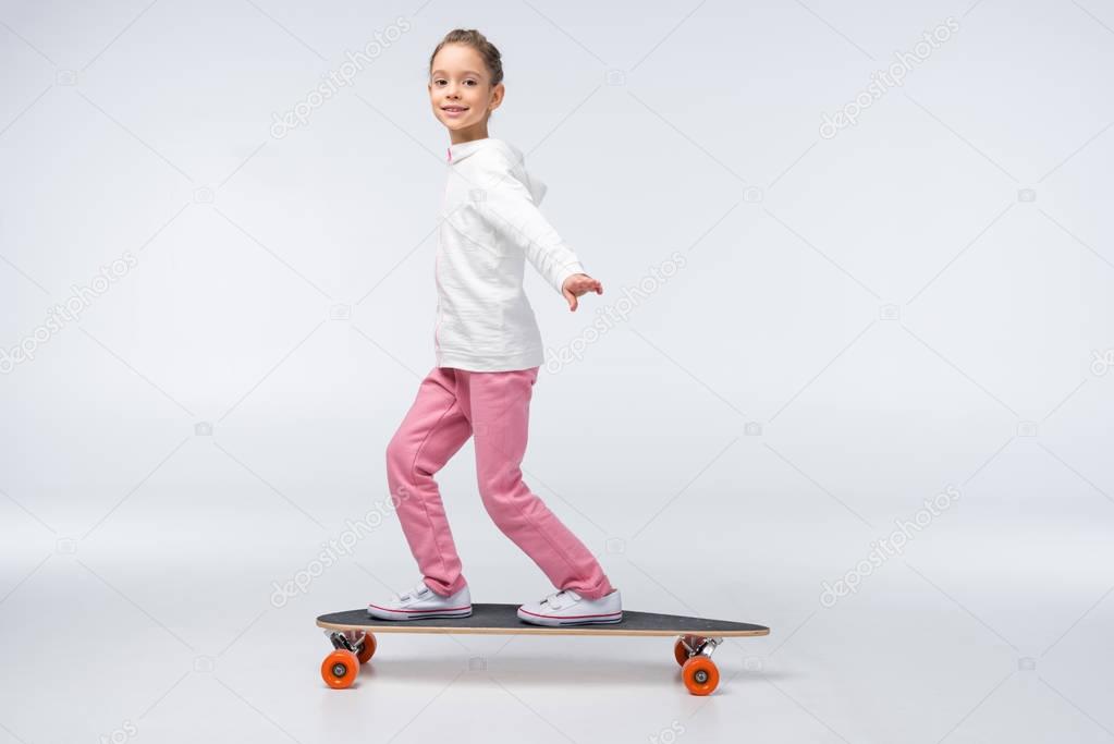 little girl with skateboard  