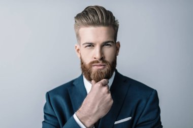 Stylish bearded businessman clipart