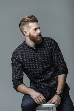 stylish bearded man clipart