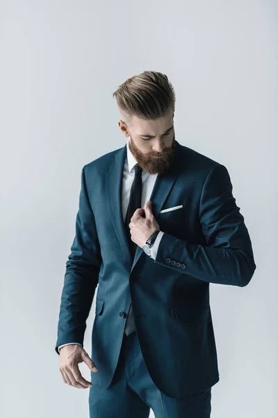 Homem de negócios barbudo elegante — Fotografia de Stock