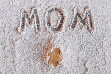 Word mom in flour clipart