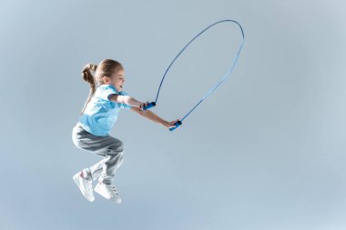 girl with skipping rope clipart
