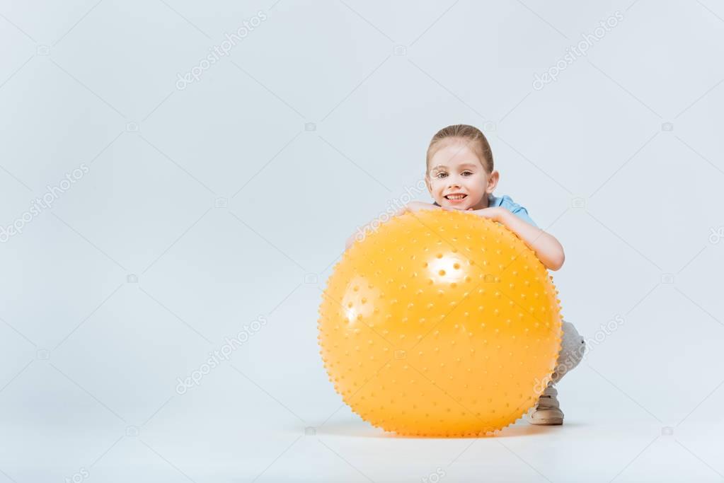 girl with fitness ball