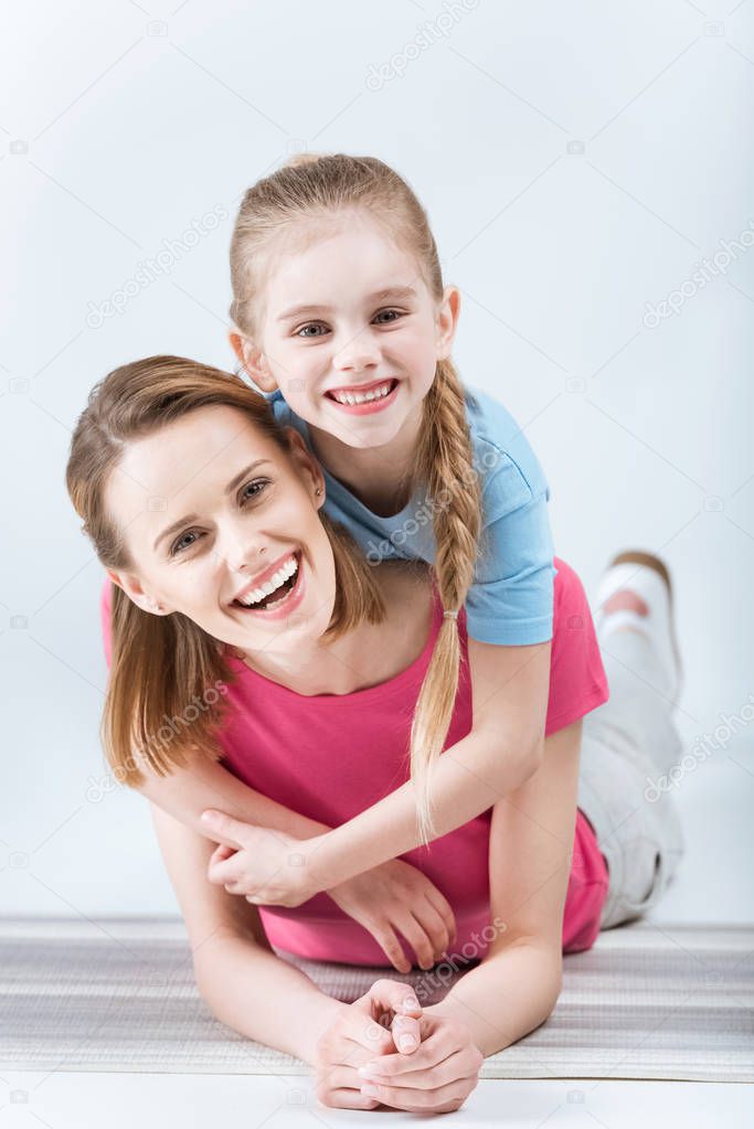 beautiful mother and daughter