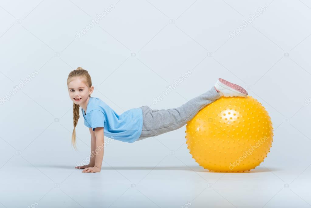girl with fitness ball