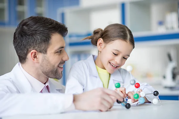 Teacher and student scientists — Stock Photo, Image