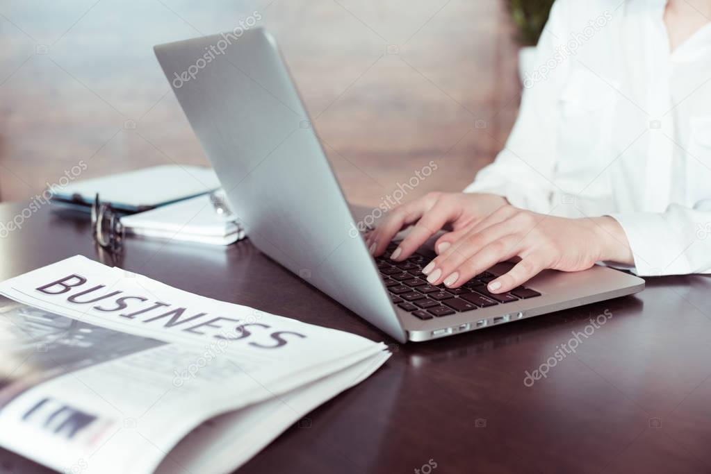 Woman working with laptop 