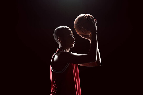 Basketball player with ball 