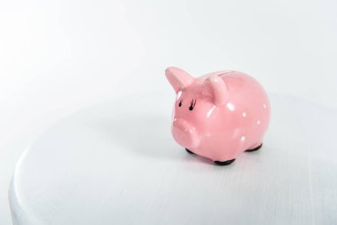Little pink piggy bank  clipart