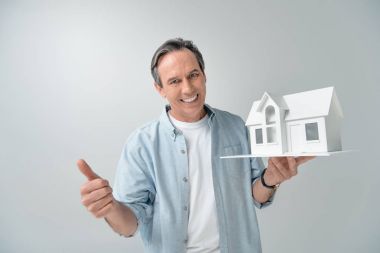 man with house model clipart