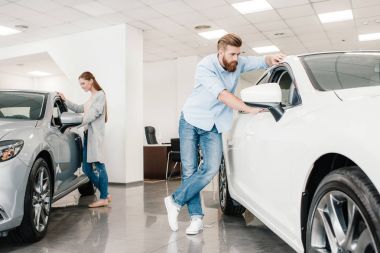 couple in dealership salon   clipart