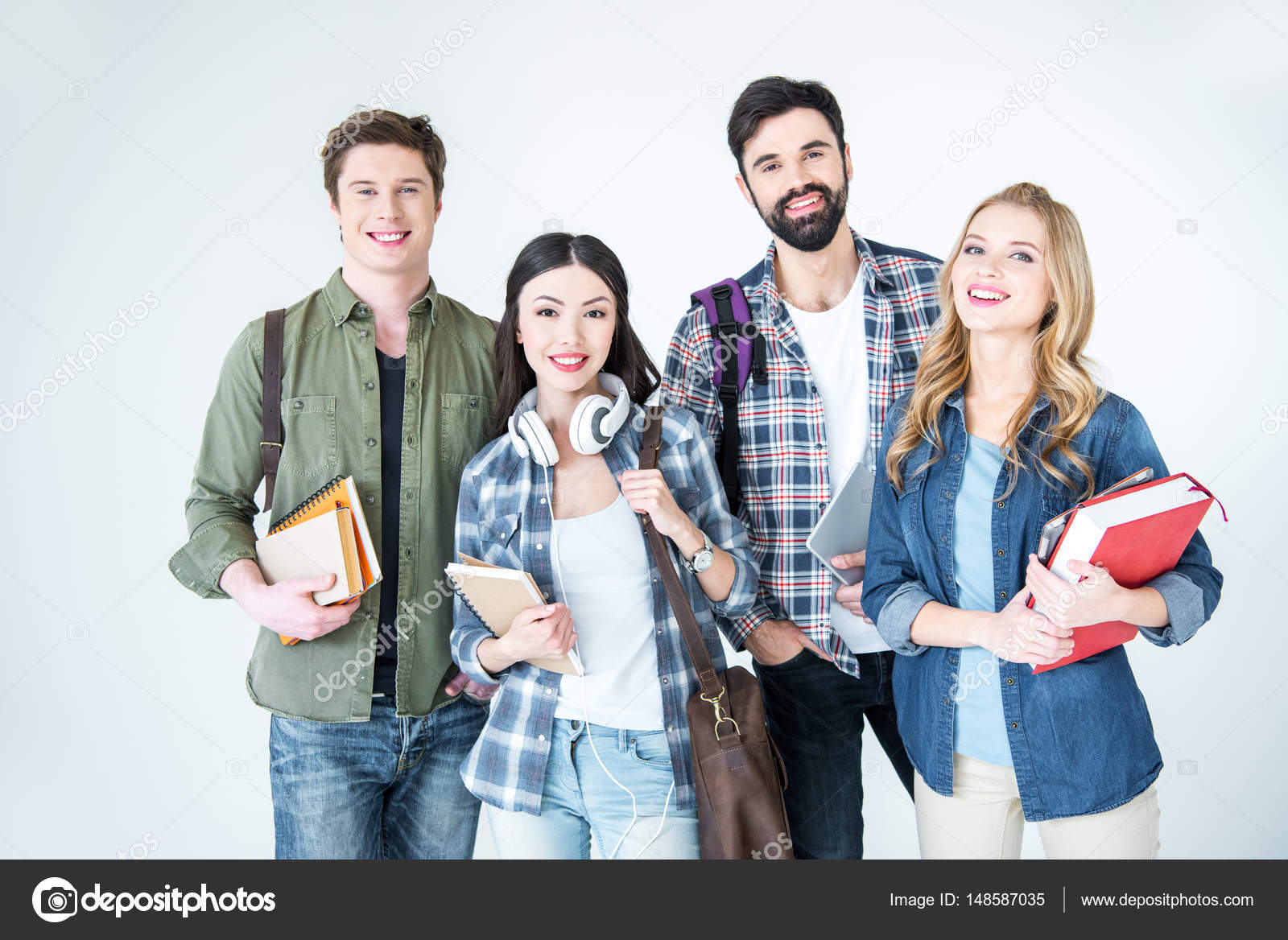 Four students with books — Stock Photo © IgorTishenko #148587035