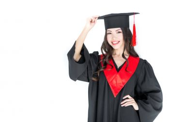 Young woman in mortarboard  clipart