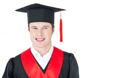 Young man in mortarboard  clipart