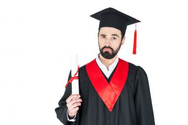 Student holding diploma  clipart