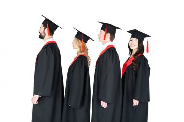 Mortarboards mutlu öğrenciler 