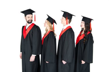 Mortarboards mutlu öğrenciler 