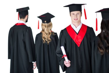 Öğrenci mezuniyet Cap diploması ile