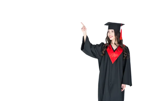 Jonge vrouw in mortarboard — Stockfoto