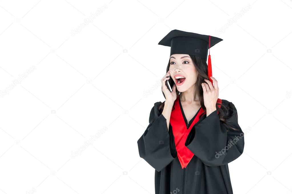 Young woman in mortarboard 