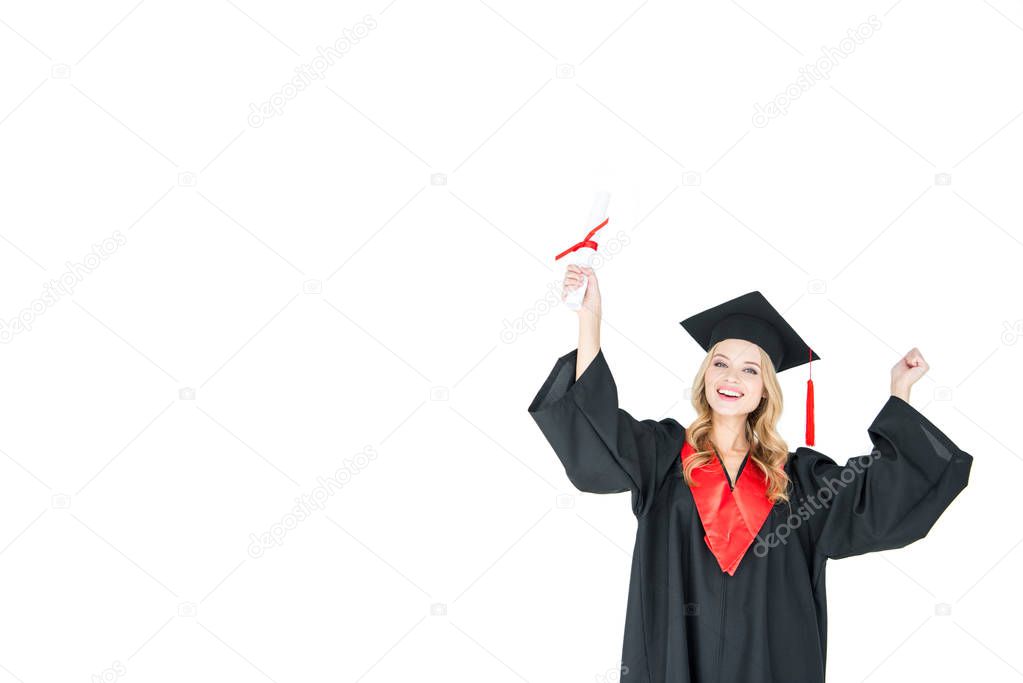 Student holding diploma 