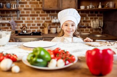girl with pizza dough 