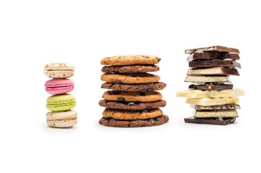 macaroons, cookies and chocolate clipart