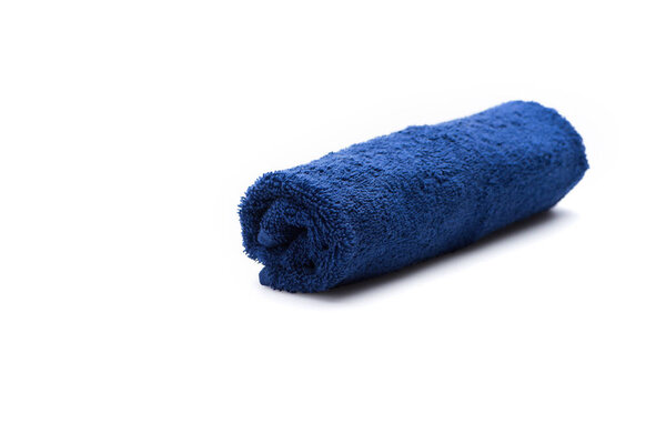 blue towel isolated on white